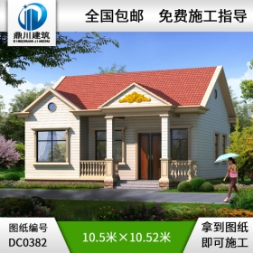 農(nóng)村經(jīng)濟型一層自建房設(shè)計圖紙及外觀效果圖_農(nóng)村一層平房設(shè)計圖,鼎川建筑