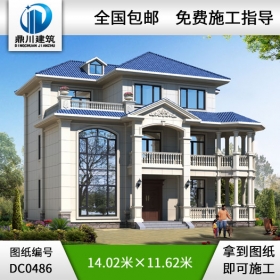 新農(nóng)村三層帶檐廊自建房小別墅設計圖紙_農(nóng)村三層別墅設計,鼎川建筑