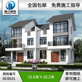 農村簡單三層雙拼自建房屋設計圖_別墅設計圖紙,農村房屋設計圖