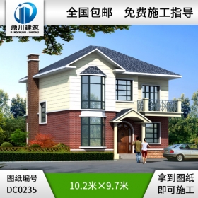 二層帶陽臺小別墅設計圖紙_別墅圖紙超市,鼎川建筑
