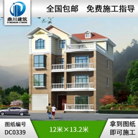 實用的四層帶車庫別墅設計圖紙及效果圖_四層別墅設計圖紙,鼎川建筑