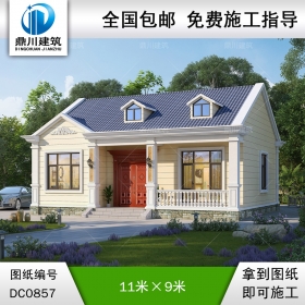 新農(nóng)村一層簡約自建別墅施工圖紙及效果圖_農(nóng)村平房設(shè)計(jì)圖,鼎川建筑