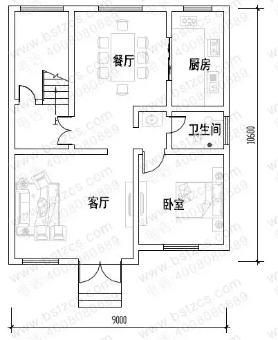 10套占地90平左右農(nóng)村別墅，功能齊全，是小戶型的理想選擇