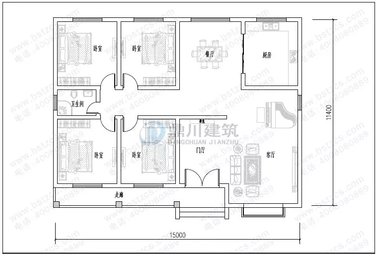 15萬(wàn)就能建的一層農(nóng)村別墅，精致大氣房間多，養(yǎng)老住家首選！